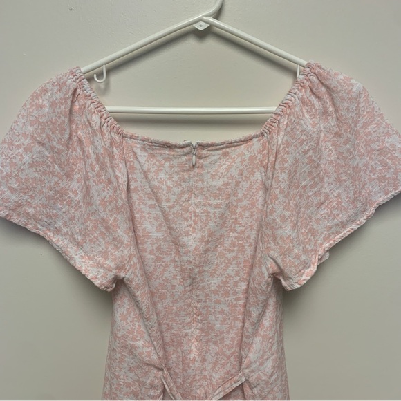 Ghanda Pink Floral Cotton Puff Sleeve Mini Dress - Picture 13 of 13